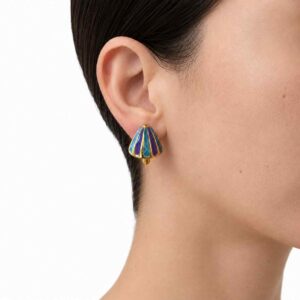 Multicolor Umbrella Gold Earring Studs Size Big
